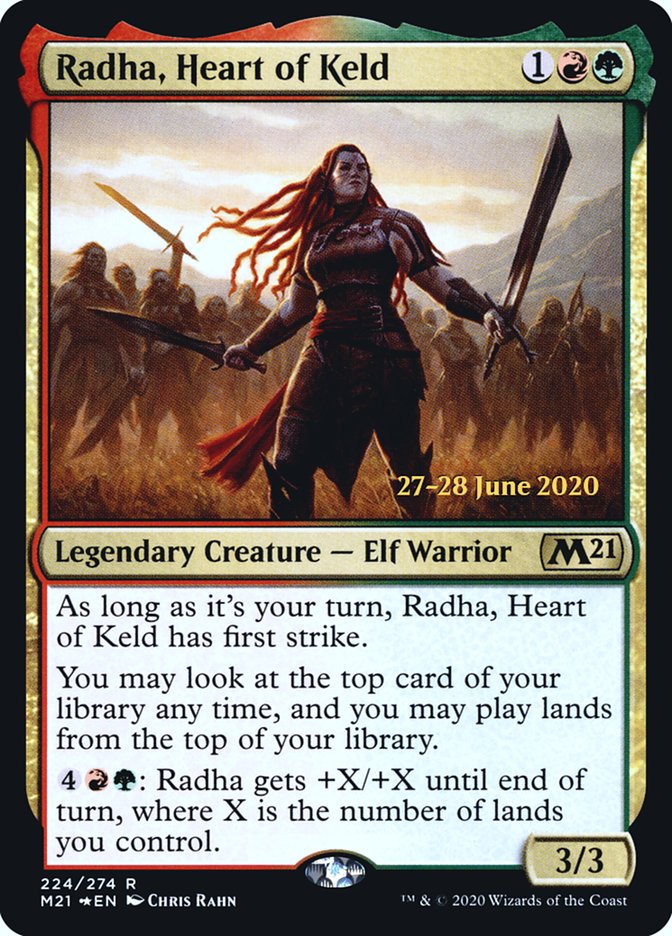 Radha, Heart of Keld  [Core Set 2021 Prerelease Promos] | Magic Magpie