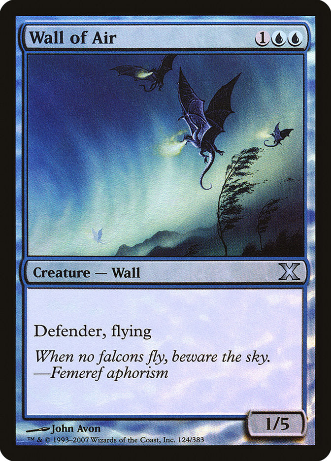 Wall of Air (Premium Foil) [Tenth Edition] | Magic Magpie