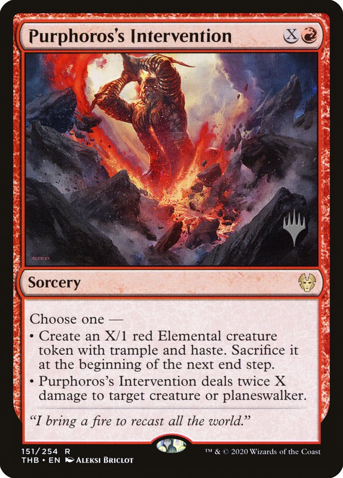 Purphoros's Intervention (Promo Pack) [Theros Beyond Death Promos] | Magic Magpie