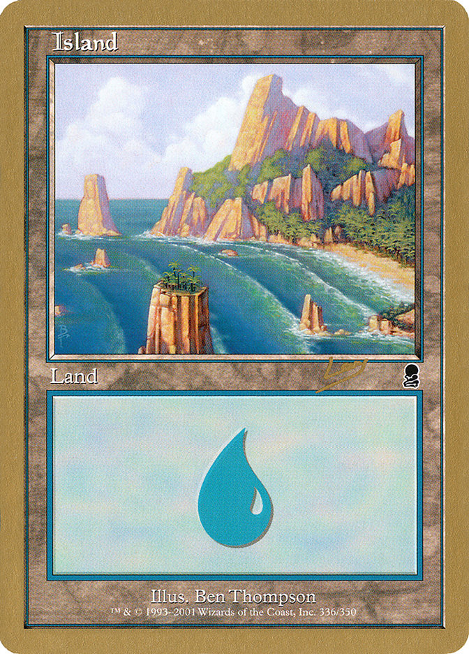 Island (rl336a) (Raphael Levy) [World Championship Decks 2002] | Magic Magpie