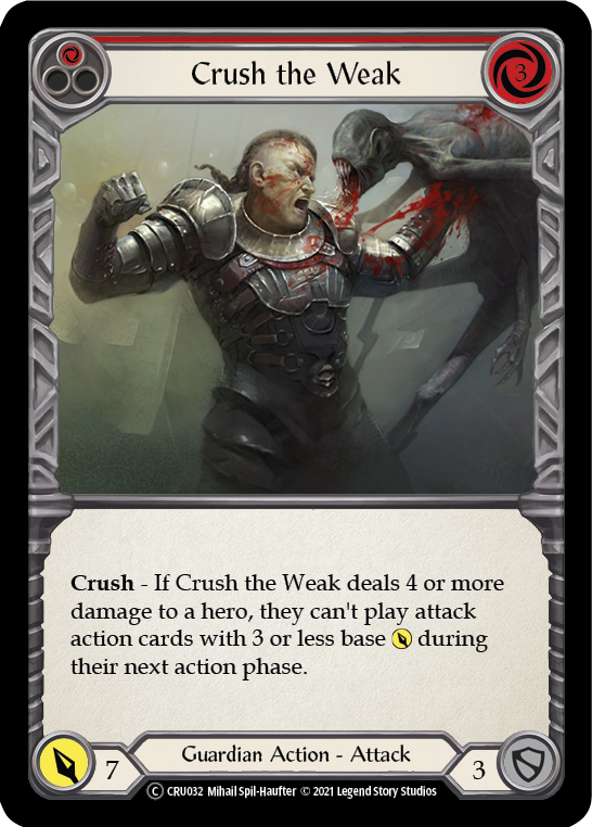 Crush the Weak (Red) (Rainbow Foil) [U-CRU032-RF] Unlimited Rainbow Foil | Magic Magpie