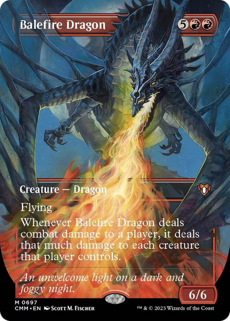 Balefire Dragon (Borderless Alternate Art) [Commander Masters] | Magic Magpie