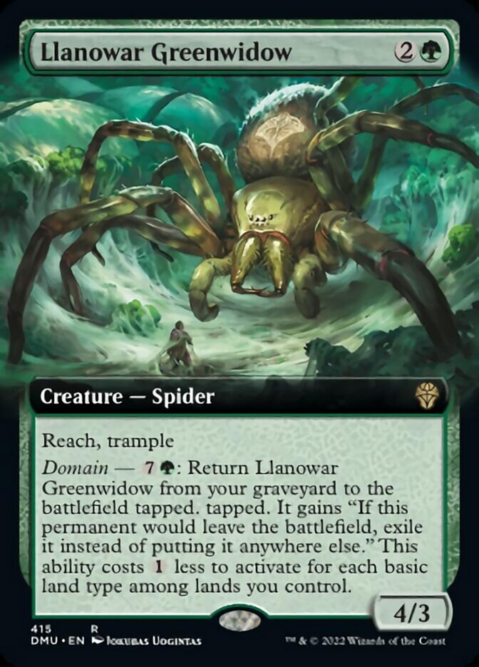 Llanowar Greenwidow (Extended Art) [Dominaria United] | Magic Magpie