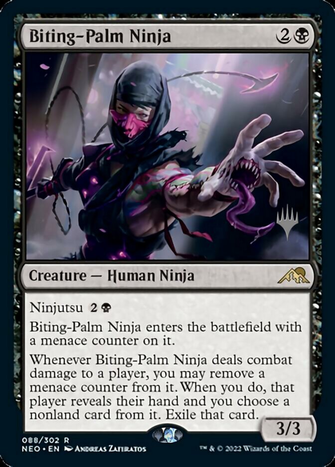 Biting-Palm Ninja (Promo Pack) [Kamigawa: Neon Dynasty Promos] | Magic Magpie