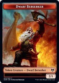 Dwarf Berserker // Icy Manalith Double-sided Token [Kaldheim Tokens] | Magic Magpie