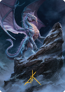 Ancient Silver Dragon Art Card (06) (Gold-Stamped Signature) [Commander Legends: Battle for Baldur's Gate Art Series] | Magic Magpie