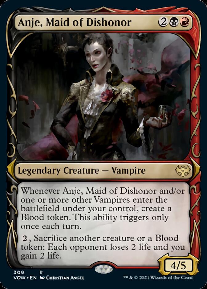 Anje, Maid of Dishonor (Showcase Fang Frame) [Innistrad: Crimson Vow] | Magic Magpie