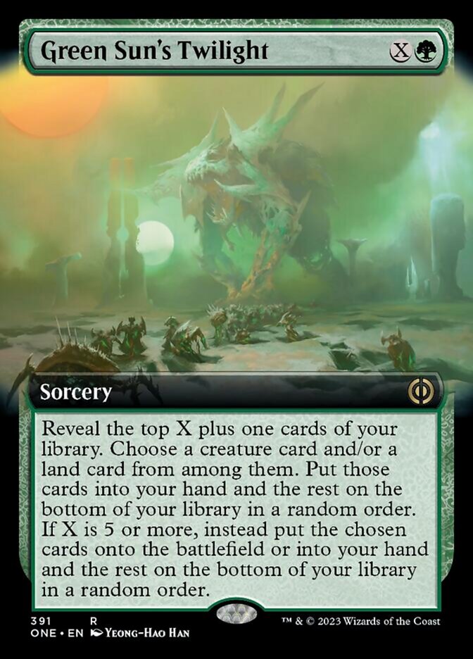 Green Sun's Twilight (Extended Art) [Phyrexia: All Will Be One] | Magic Magpie