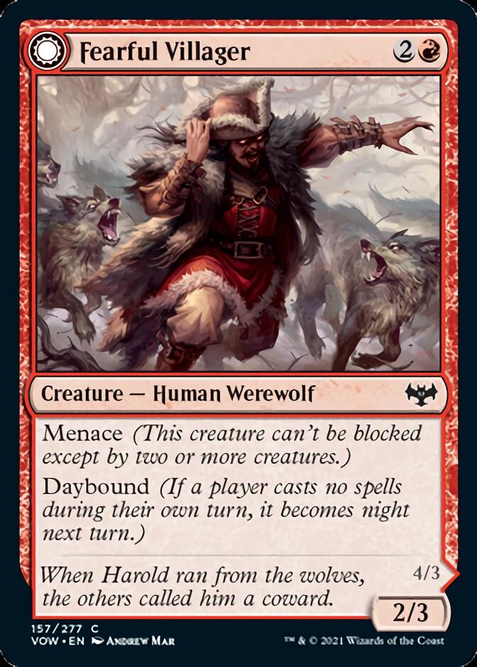 Fearful Villager // Fearsome Werewolf [Innistrad: Crimson Vow] | Magic Magpie