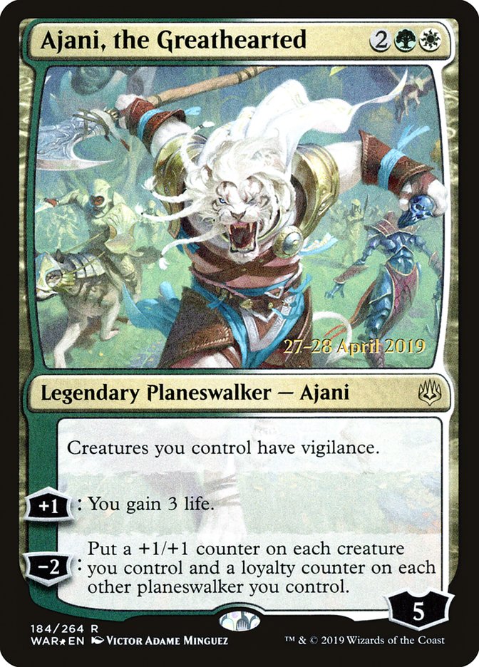 Ajani, the Greathearted  [War of the Spark Prerelease Promos] | Magic Magpie