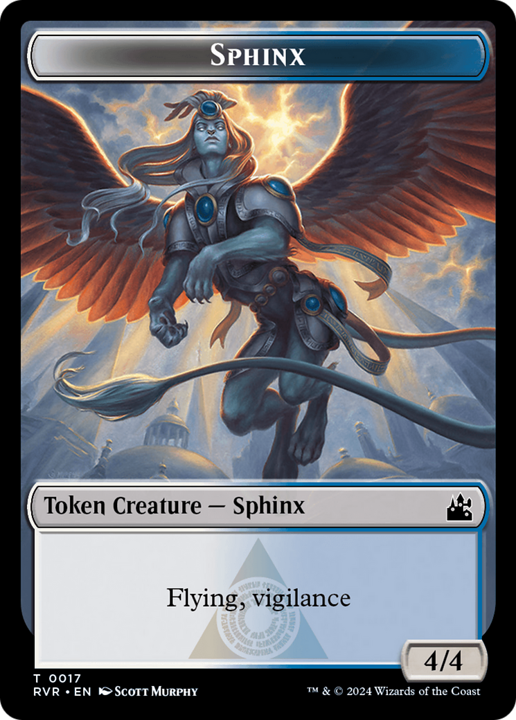 Spirit (0018) // Sphinx Double-Sided Token [Ravnica Remastered Tokens] | Magic Magpie