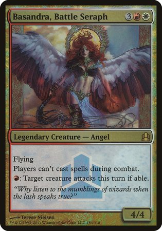 Basandra, Battle Seraph (Commander Launch Promo) [Commander 2011 Launch Party] | Magic Magpie