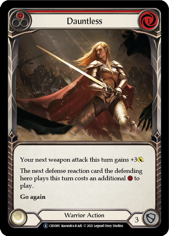 Dauntless (Red) (Rainbow Foil) [U-CRU085-RF] Unlimited Rainbow Foil | Magic Magpie