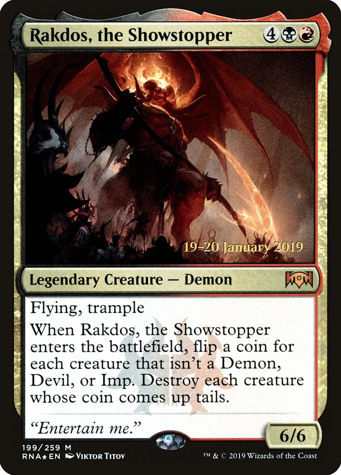 Rakdos, the Showstopper [Ravnica Allegiance Prerelease Promos] | Magic Magpie