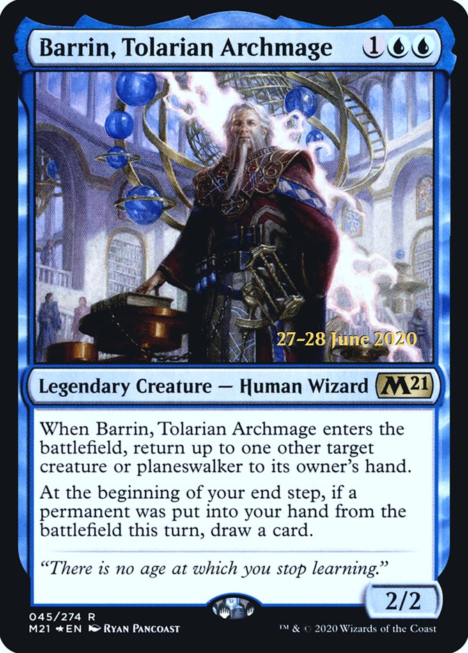 Barrin, Tolarian Archmage  [Core Set 2021 Prerelease Promos] | Magic Magpie