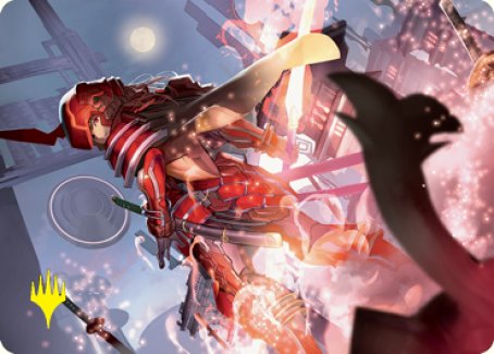 Peerless Samurai Art Card (Gold-Stamped Signature) [Kamigawa: Neon Dynasty Art Series] | Magic Magpie