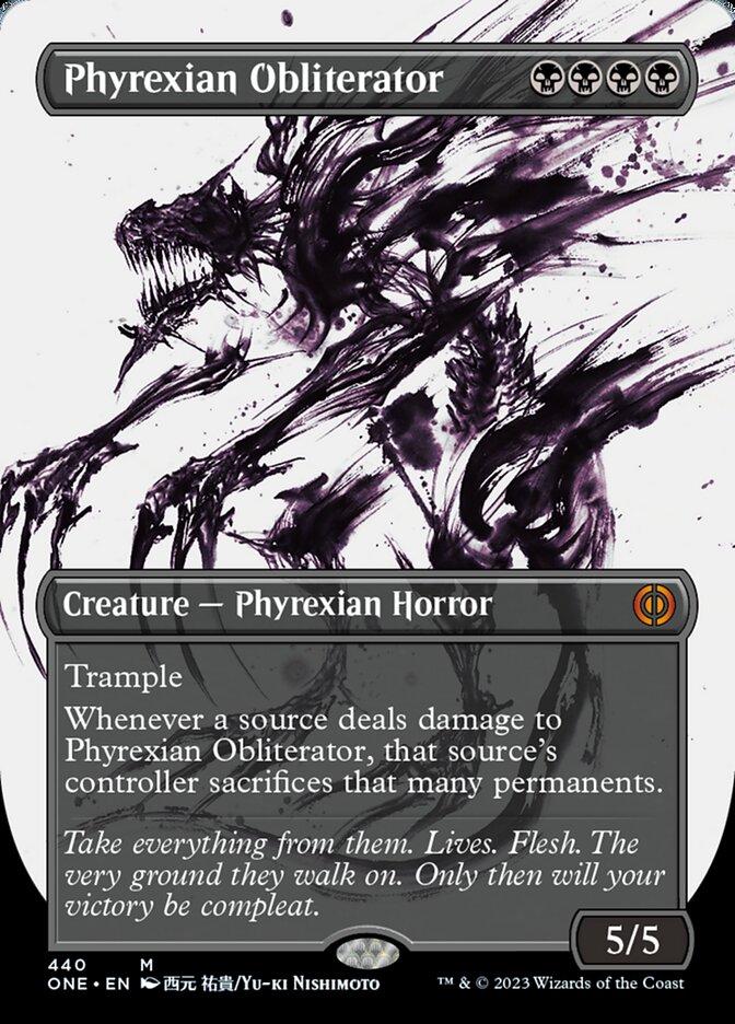 Phyrexian Obliterator (Borderless Ichor Step-and-Compleat Foil) [Phyrexia: All Will Be One] | Magic Magpie