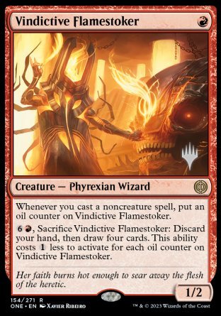 Vindictive Flamestoker (Promo Pack) [Phyrexia: All Will Be One Promos] | Magic Magpie