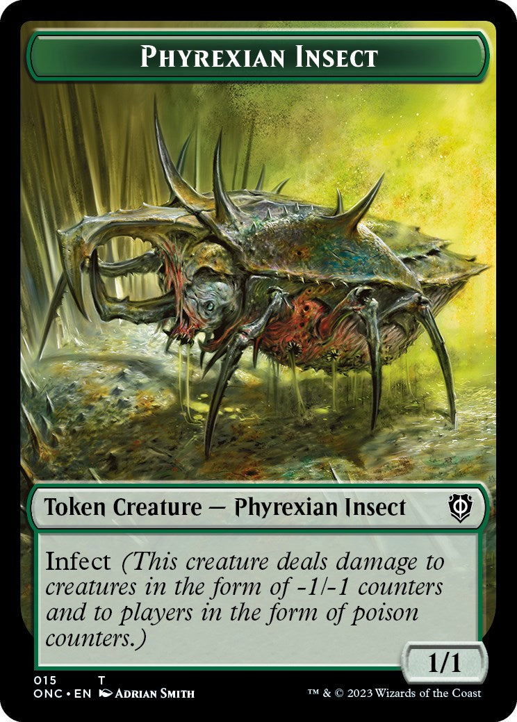 Phyrexian Mite // Phyrexian Insect Double-Sided Token [Phyrexia: All Will Be One Commander Tokens] | Magic Magpie