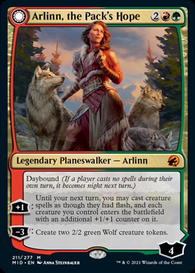 Arlinn, the Pack's Hope // Arlinn, the Moon's Fury [Innistrad: Midnight Hunt] | Magic Magpie