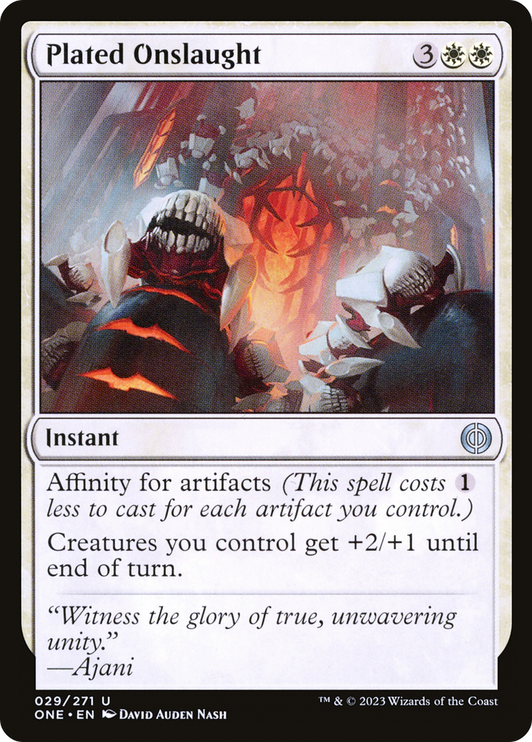 Plated Onslaught [Phyrexia: All Will Be One] | Magic Magpie