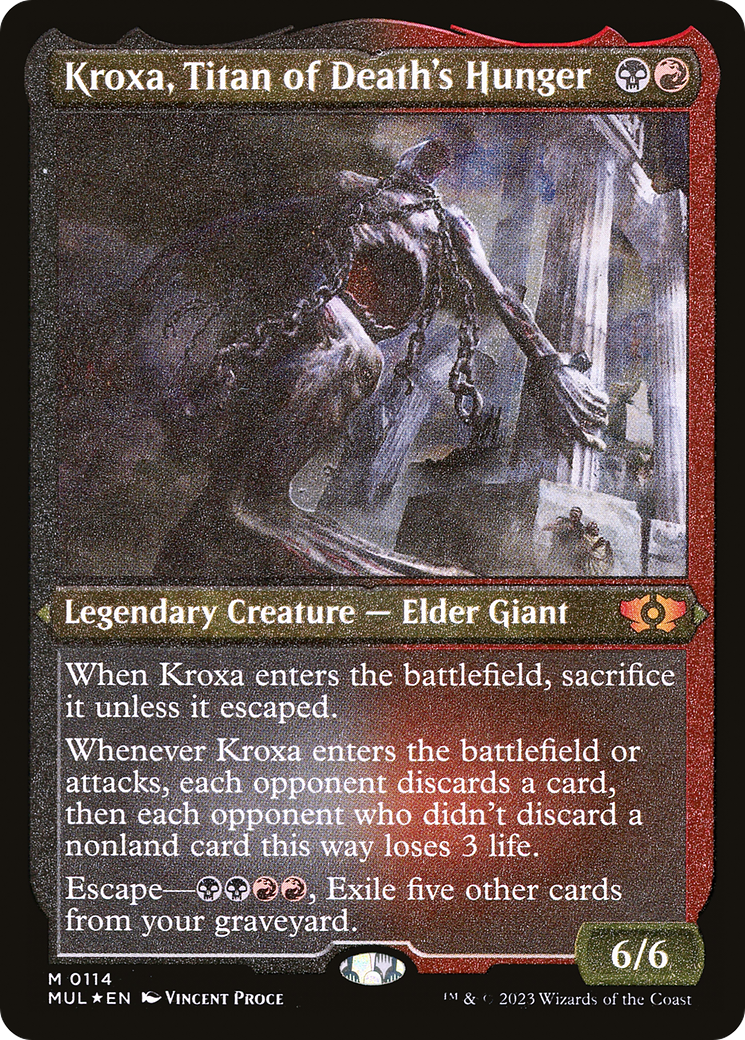 Kroxa, Titan of Death's Hunger (Foil Etched) [Multiverse Legends] | Magic Magpie