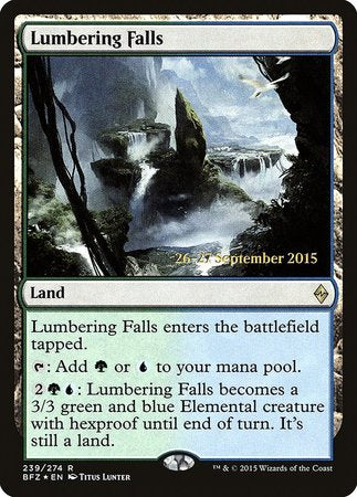 Lumbering Falls [Battle for Zendikar Promos] | Magic Magpie