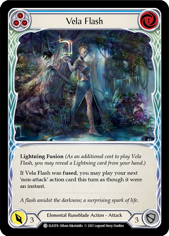 Vela Flash (Blue) [ELE078] (Tales of Aria)  1st Edition Rainbow Foil | Magic Magpie