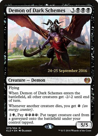 Demon of Dark Schemes [Kaladesh Promos] | Magic Magpie