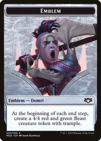 Emblem - Domri, Chaos Bringer [Mythic Edition Tokens] | Magic Magpie