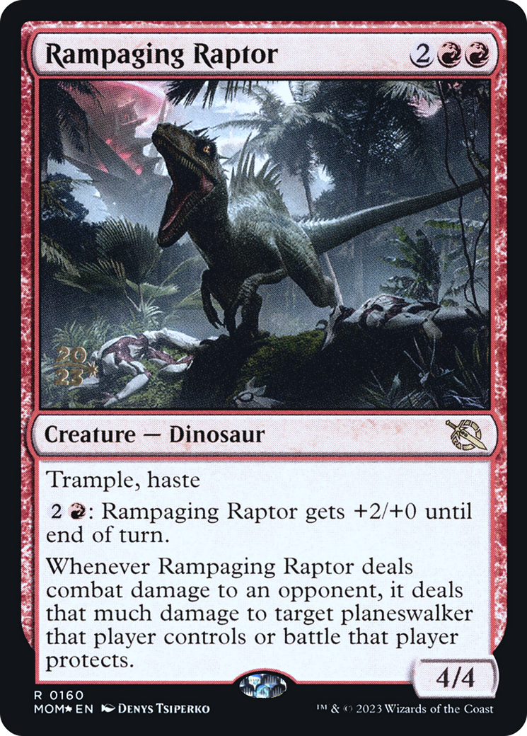 Rampaging Raptor [March of the Machine Prerelease Promos] | Magic Magpie