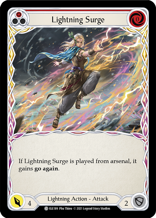Lightning Surge (Red) [ELE189] (Tales of Aria)  1st Edition Rainbow Foil | Magic Magpie