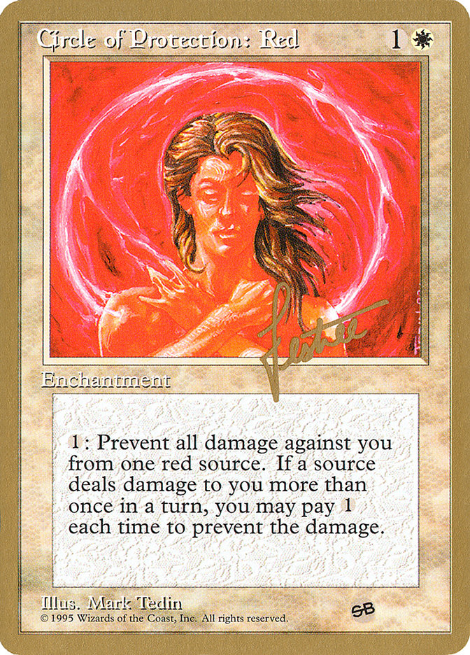 Circle of Protection: Red (Bertrand Lestree) (SB) (4ED) [Pro Tour Collector Set] | Magic Magpie