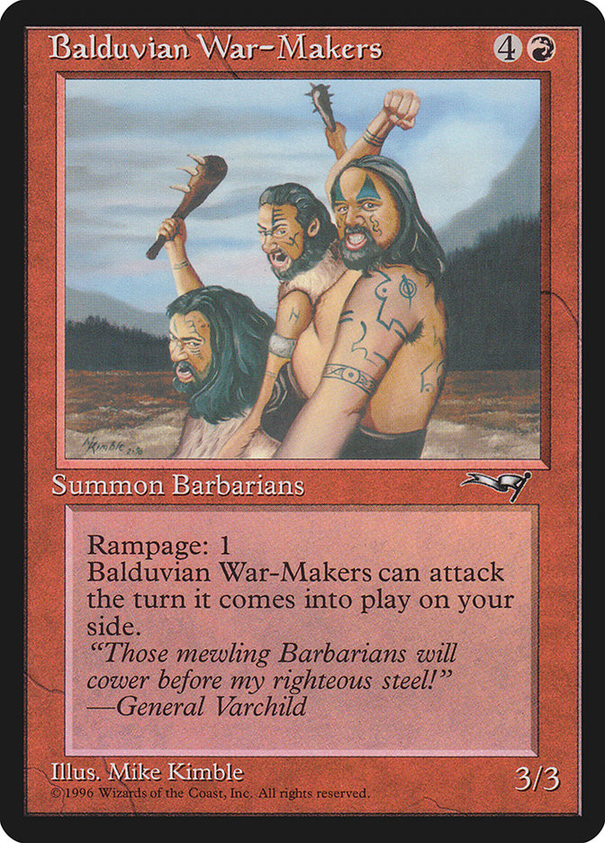Balduvian War-Makers (Treeline Background) [Alliances] | Magic Magpie