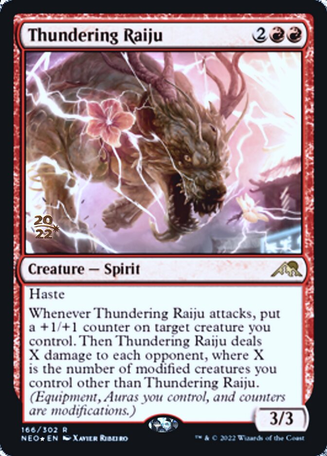 Thundering Raiju [Kamigawa: Neon Dynasty Prerelease Promos] | Magic Magpie