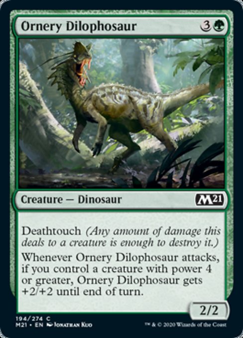 Ornery Dilophosaur [Core Set 2021] | Magic Magpie