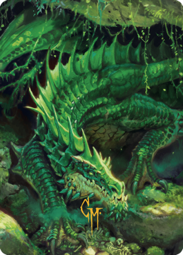 Lurking Green Dragon Art Card (Gold-Stamped Signature) [Commander Legends: Battle for Baldur's Gate Art Series] | Magic Magpie