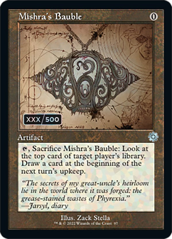 Mishra's Bauble (Retro Schematic) (Serial Numbered) [The Brothers' War Retro Artifacts] | Magic Magpie