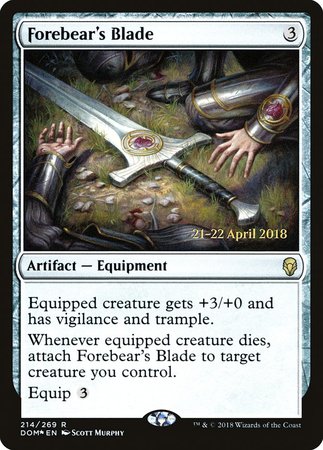 Forebear's Blade [Dominaria Promos] | Magic Magpie