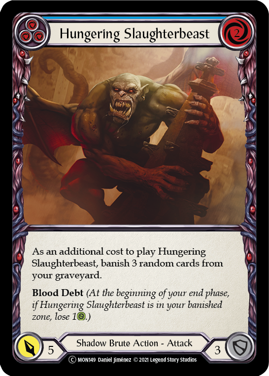 Hungering Slaughterbeast (Blue) [U-MON149] Unlimited Normal | Magic Magpie