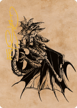 Ancient Copper Dragon Art Card (52) (Gold-Stamped Signature) [Commander Legends: Battle for Baldur's Gate Art Series] | Magic Magpie