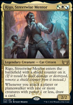 Rigo, Streetwise Mentor (Promo Pack) [Streets of New Capenna Promos] | Magic Magpie