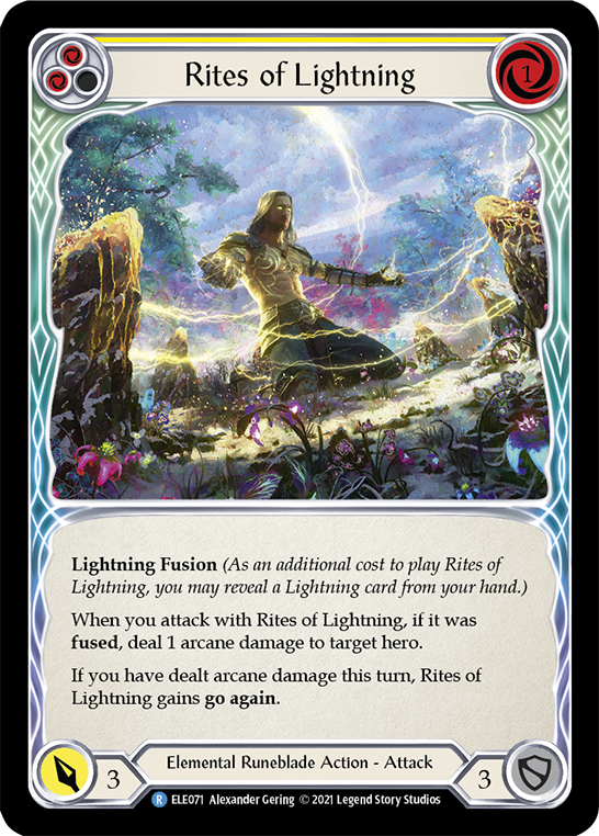 Rites of Lightning (Yellow) [ELE071] (Tales of Aria)  1st Edition Rainbow Foil | Magic Magpie