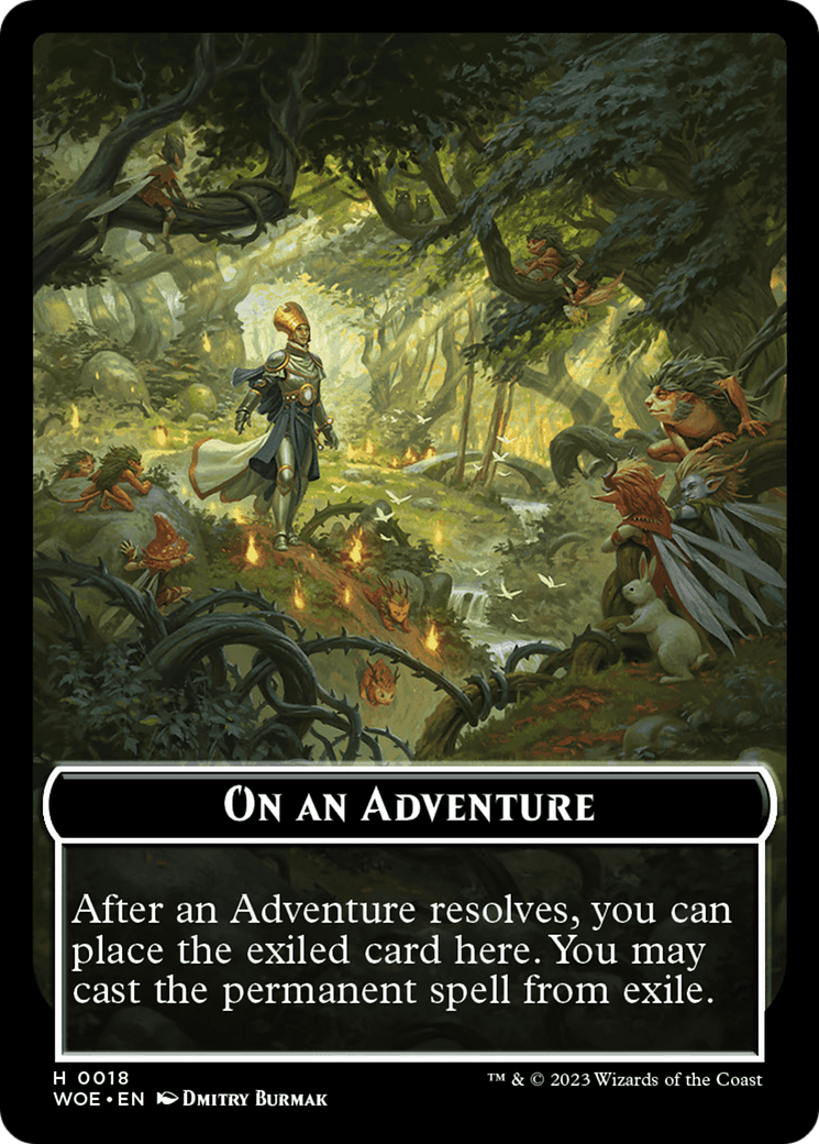 On an Adventure Emblem [Wilds of Eldraine Tokens] | Magic Magpie