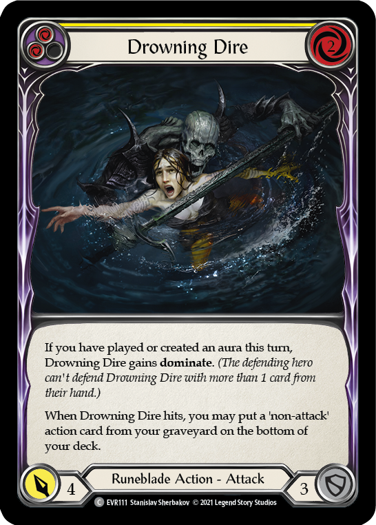 Drowning Dire (Yellow) [EVR111] (Everfest)  1st Edition Rainbow Foil | Magic Magpie