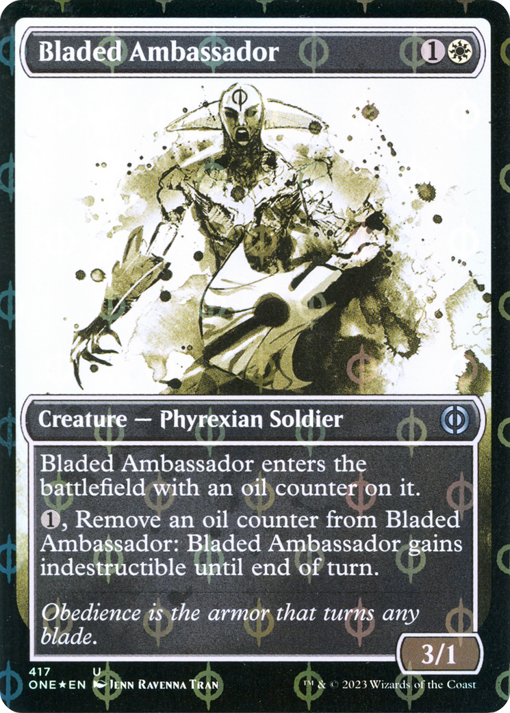 Bladed Ambassador (Showcase Ichor Step-and-Compleat Foil) [Phyrexia: All Will Be One] | Magic Magpie