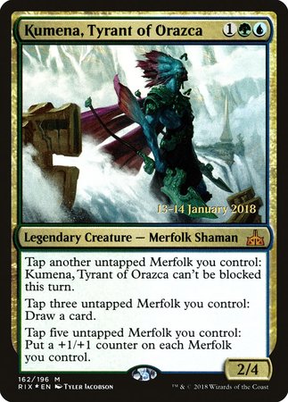 Kumena, Tyrant of Orazca [Rivals of Ixalan Promos] | Magic Magpie