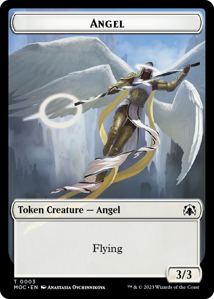 Angel (3) // Demon Double-Sided Token [March of the Machine Commander Tokens] | Magic Magpie