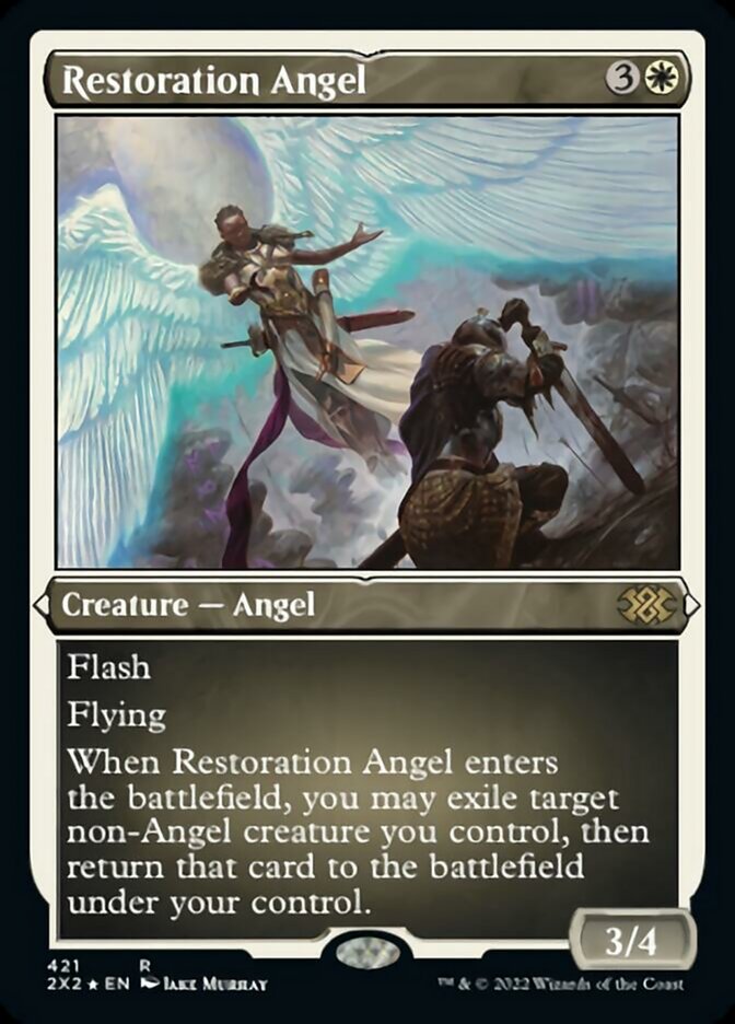 Restoration Angel (Foil Etched) [Double Masters 2022] | Magic Magpie