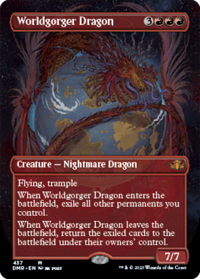 Worldgorger Dragon (Borderless Alternate Art) [Dominaria Remastered] | Magic Magpie